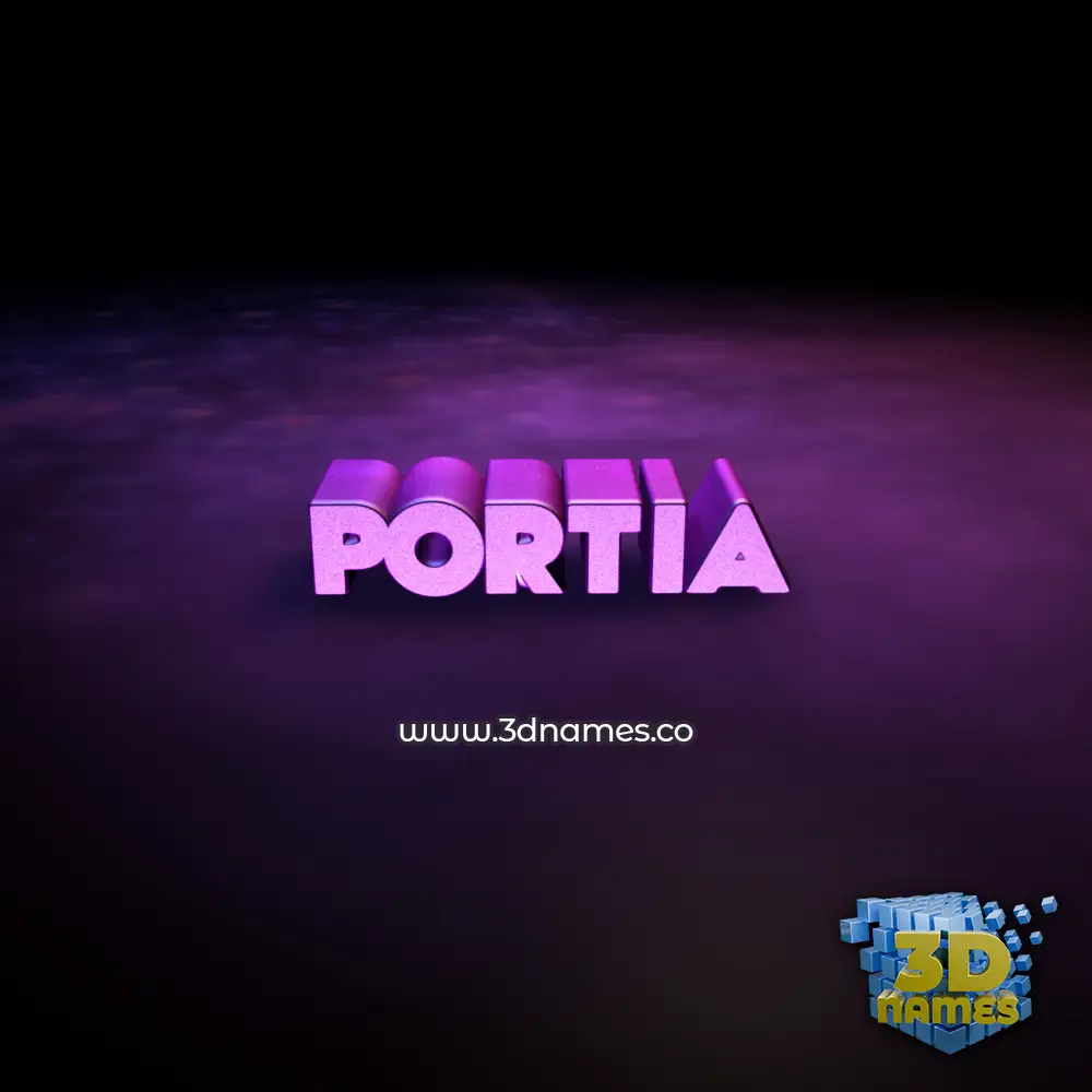 portia in Big Purple style - 3D name wallpaper