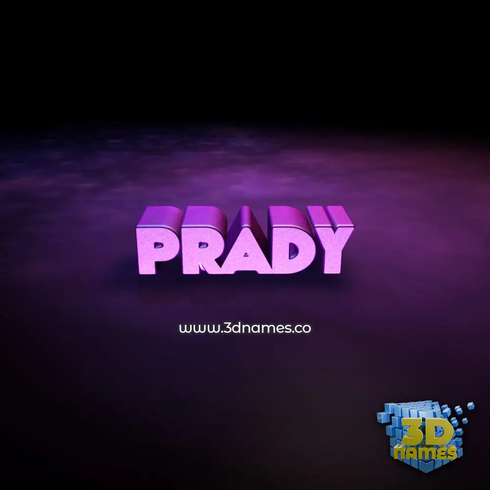 prady in Big Purple style - 3D name wallpaper
