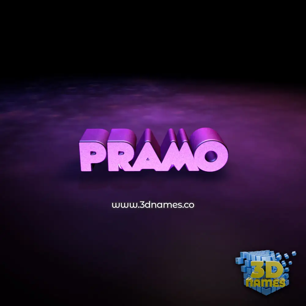 pramo in Big Purple style - 3D name wallpaper
