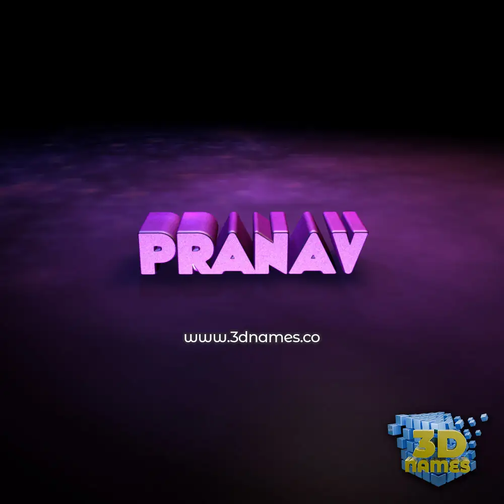 pranav in Big Purple style - 3D name wallpaper