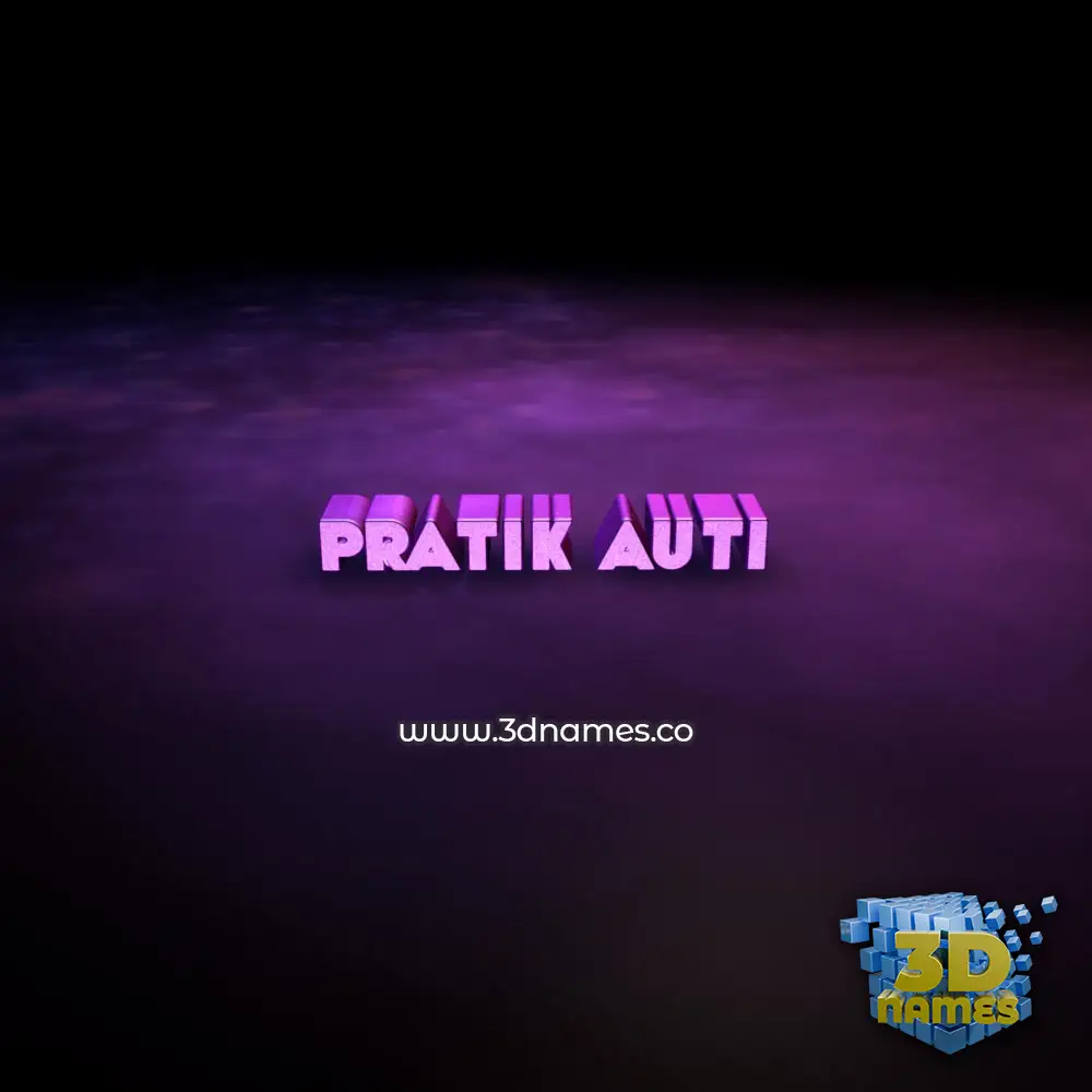 pratik auti in Big Purple style - 3D name wallpaper