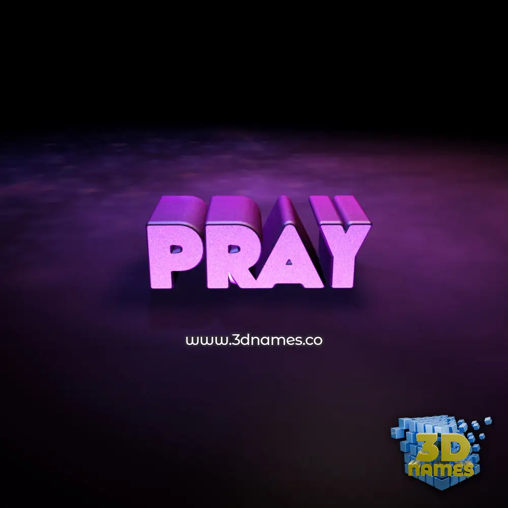 pray in Big Purple style - 3D name wallpaper