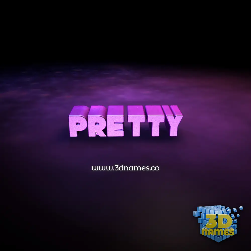 pretty in Big Purple style - 3D name wallpaper