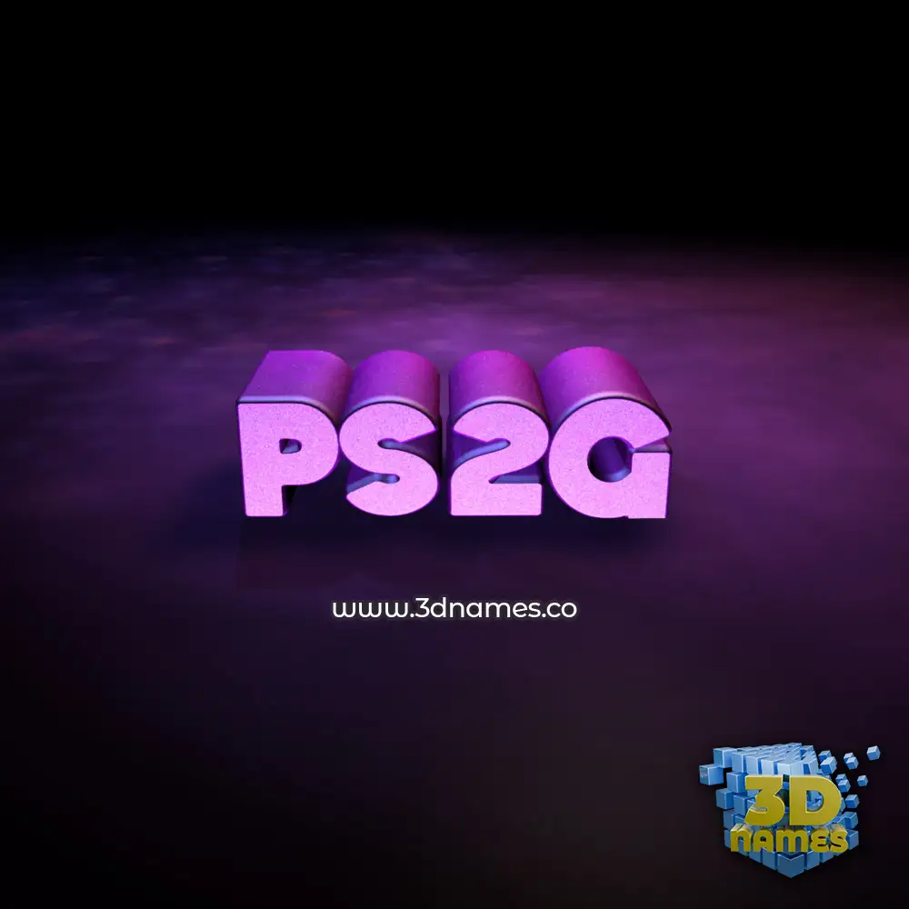ps2g in Big Purple style - 3D name wallpaper