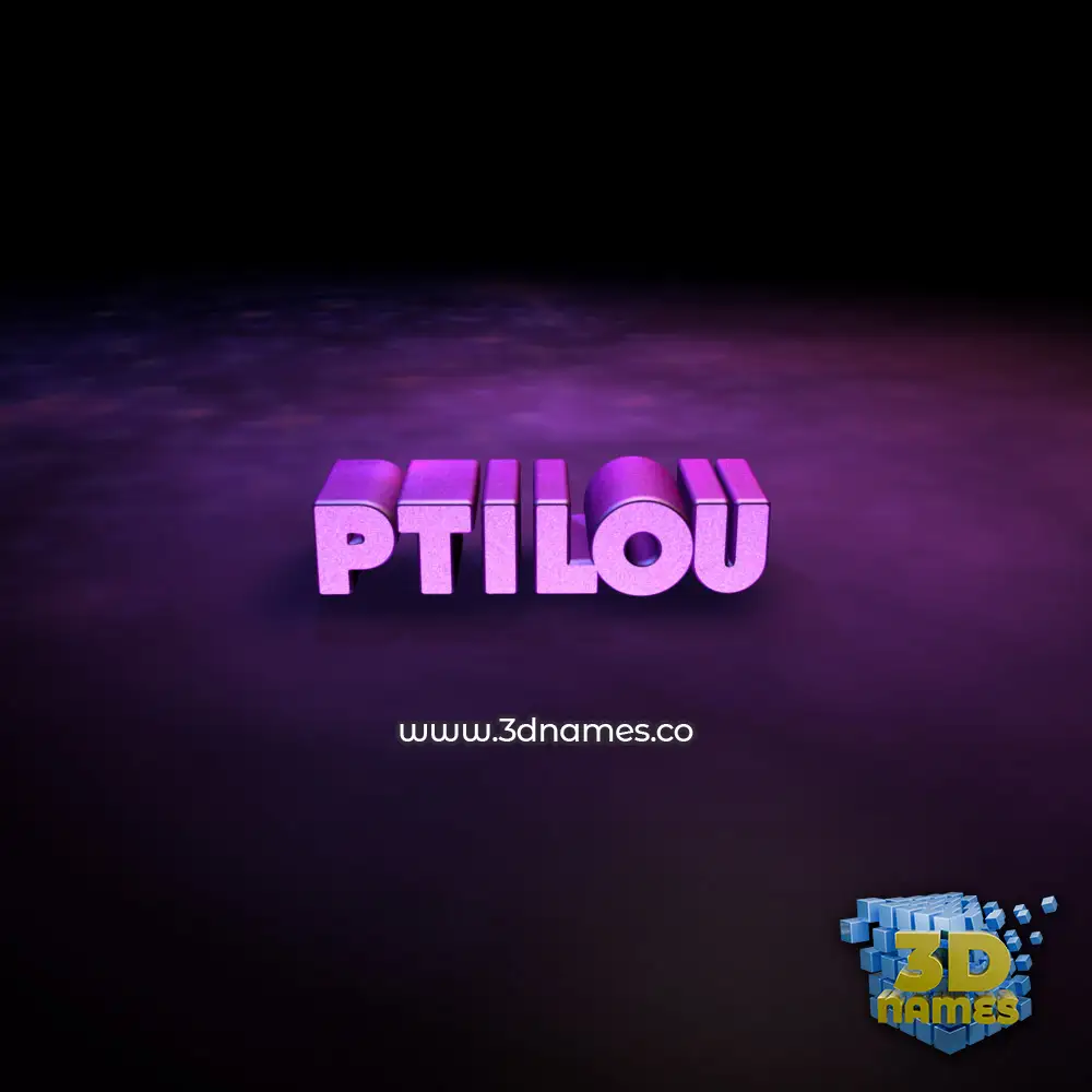 ptilou in Big Purple style - 3D name wallpaper