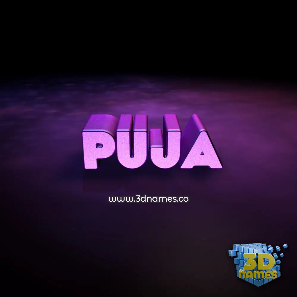 puja in Big Purple style - 3D name wallpaper
