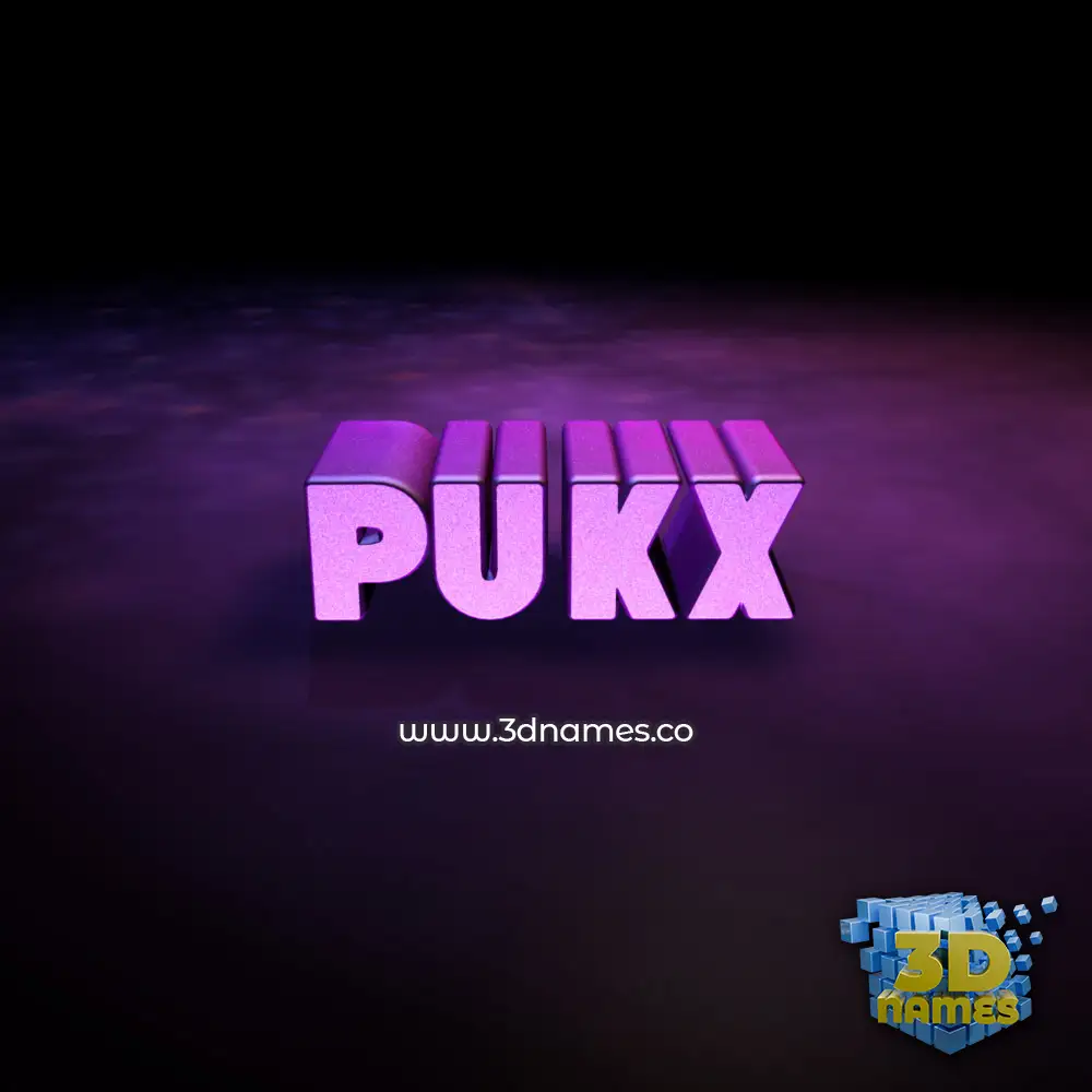 pukx in Big Purple style - 3D name wallpaper