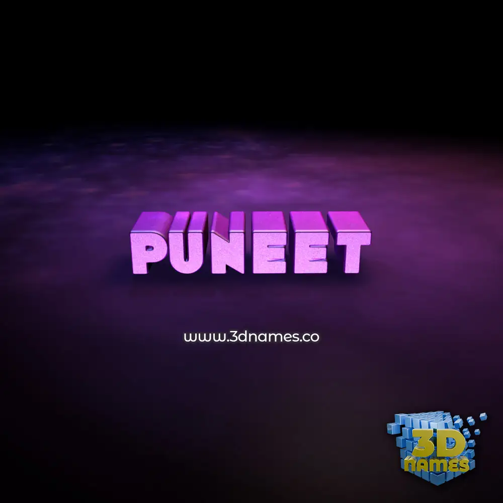 puneet in Big Purple style - 3D name wallpaper