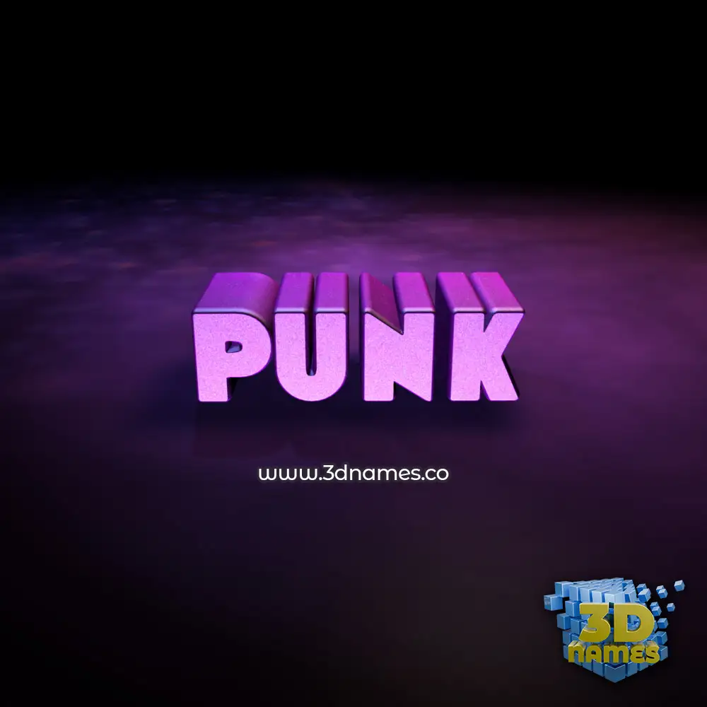 punk in Big Purple style - 3D name wallpaper