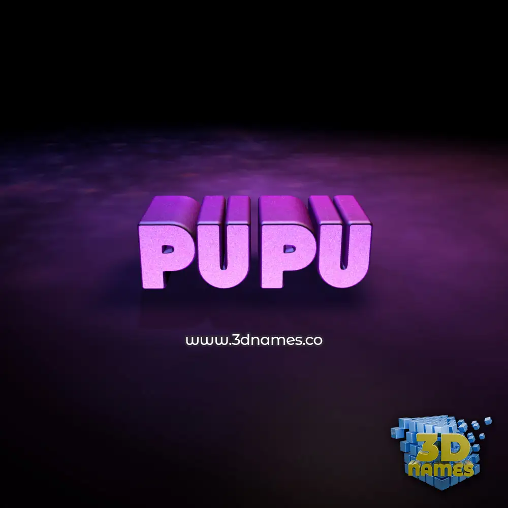 pupu in Big Purple style - 3D name wallpaper