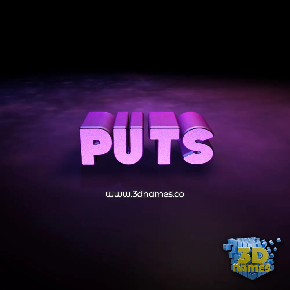 puts in Big Purple style - 3D name wallpaper