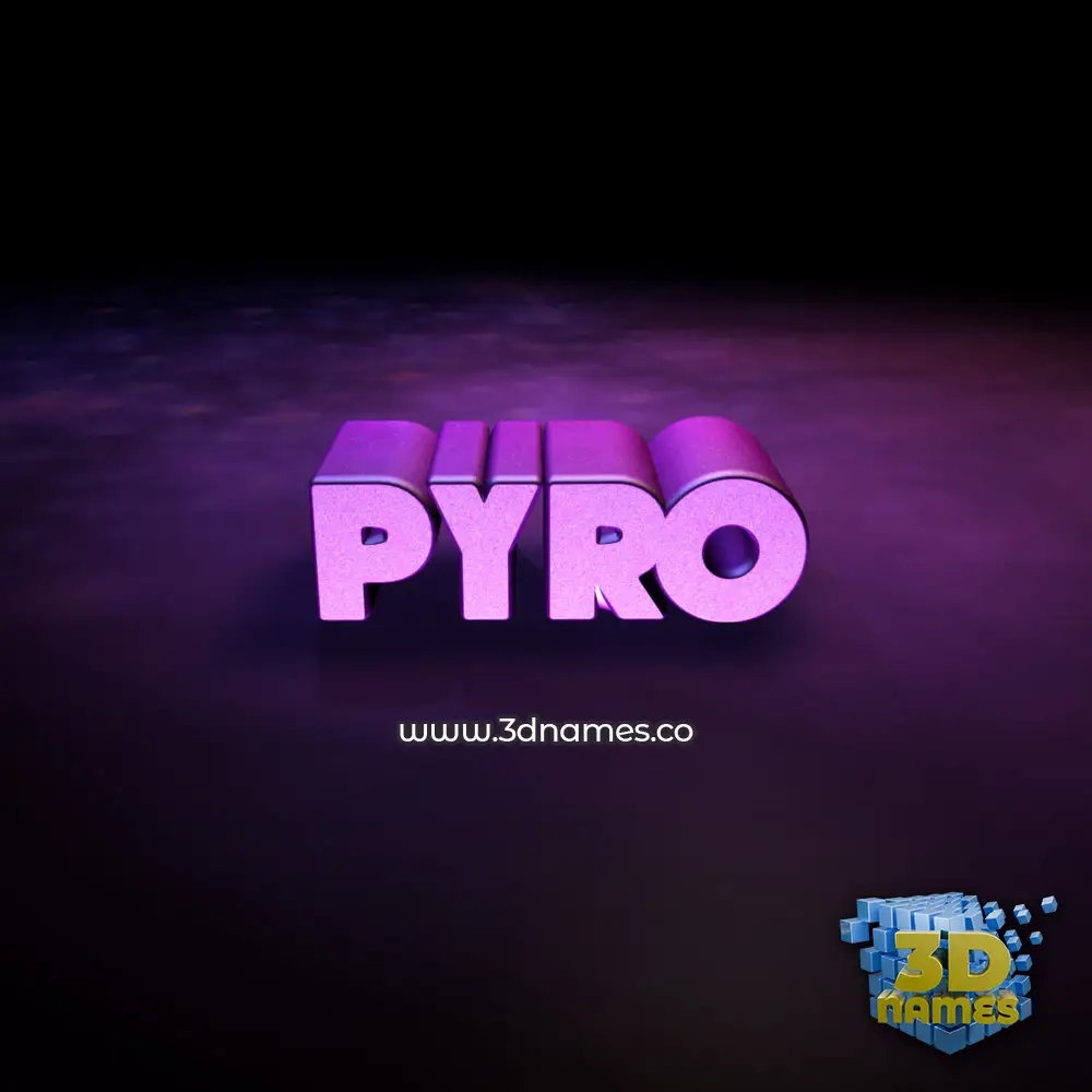pyro in Big Purple style - 3D name wallpaper