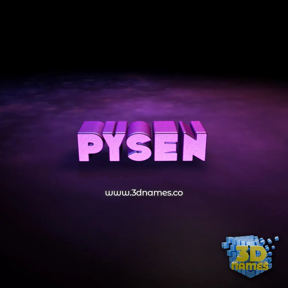 pysen in Big Purple style - 3D name wallpaper