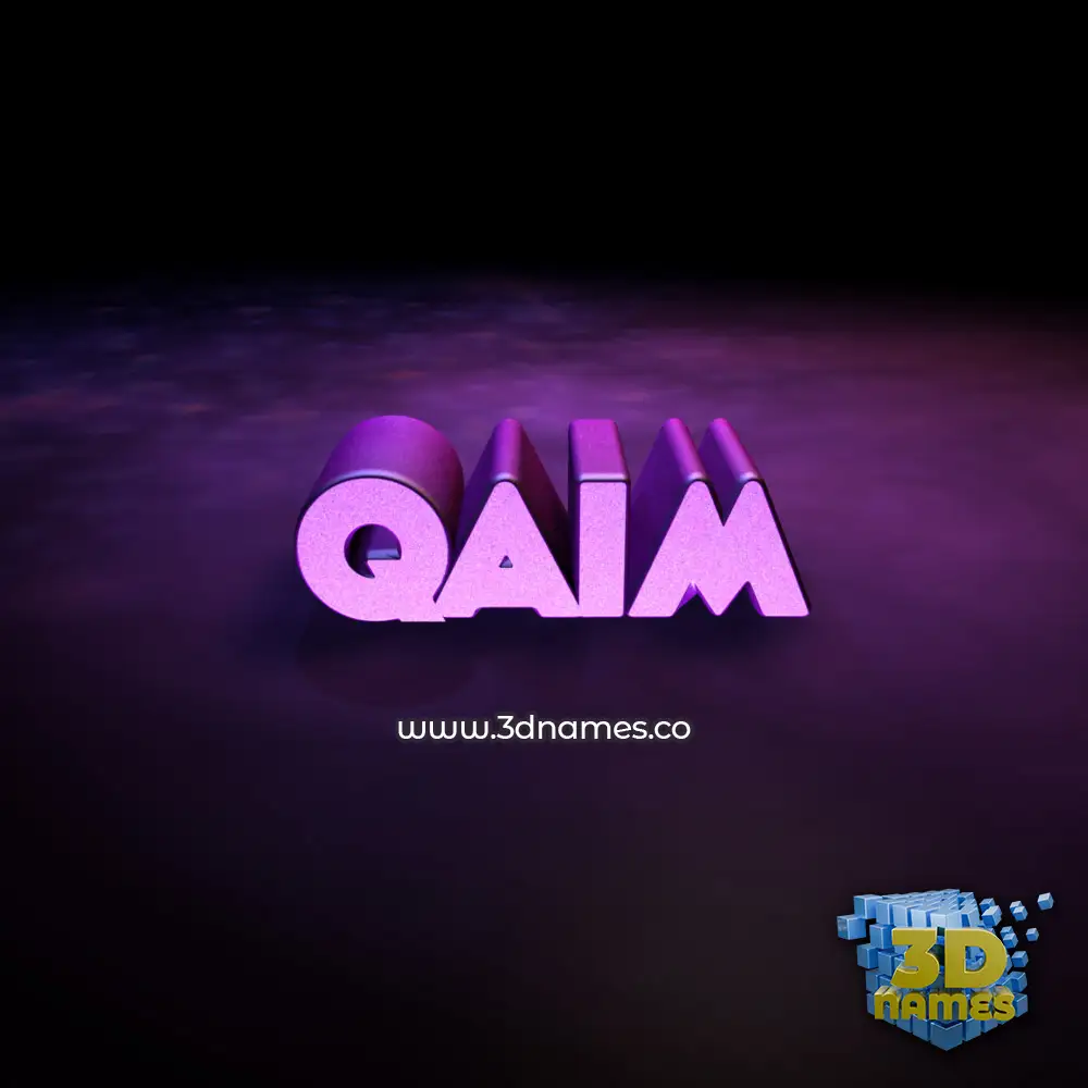 qaim in Big Purple style - 3D name wallpaper