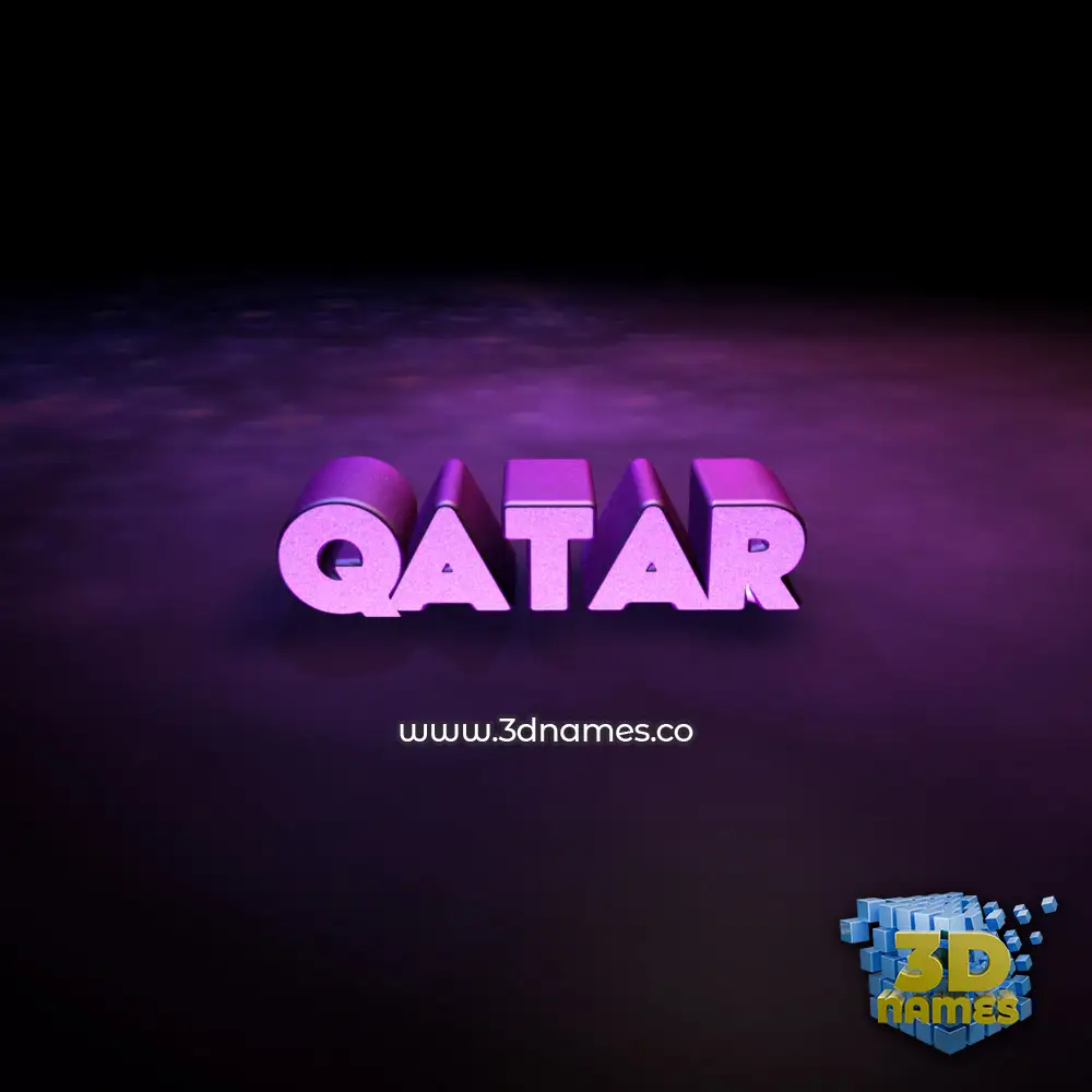 qatar in Big Purple style - 3D name wallpaper