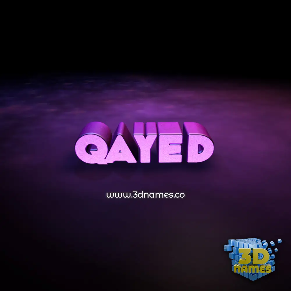 qayed in Big Purple style - 3D name wallpaper