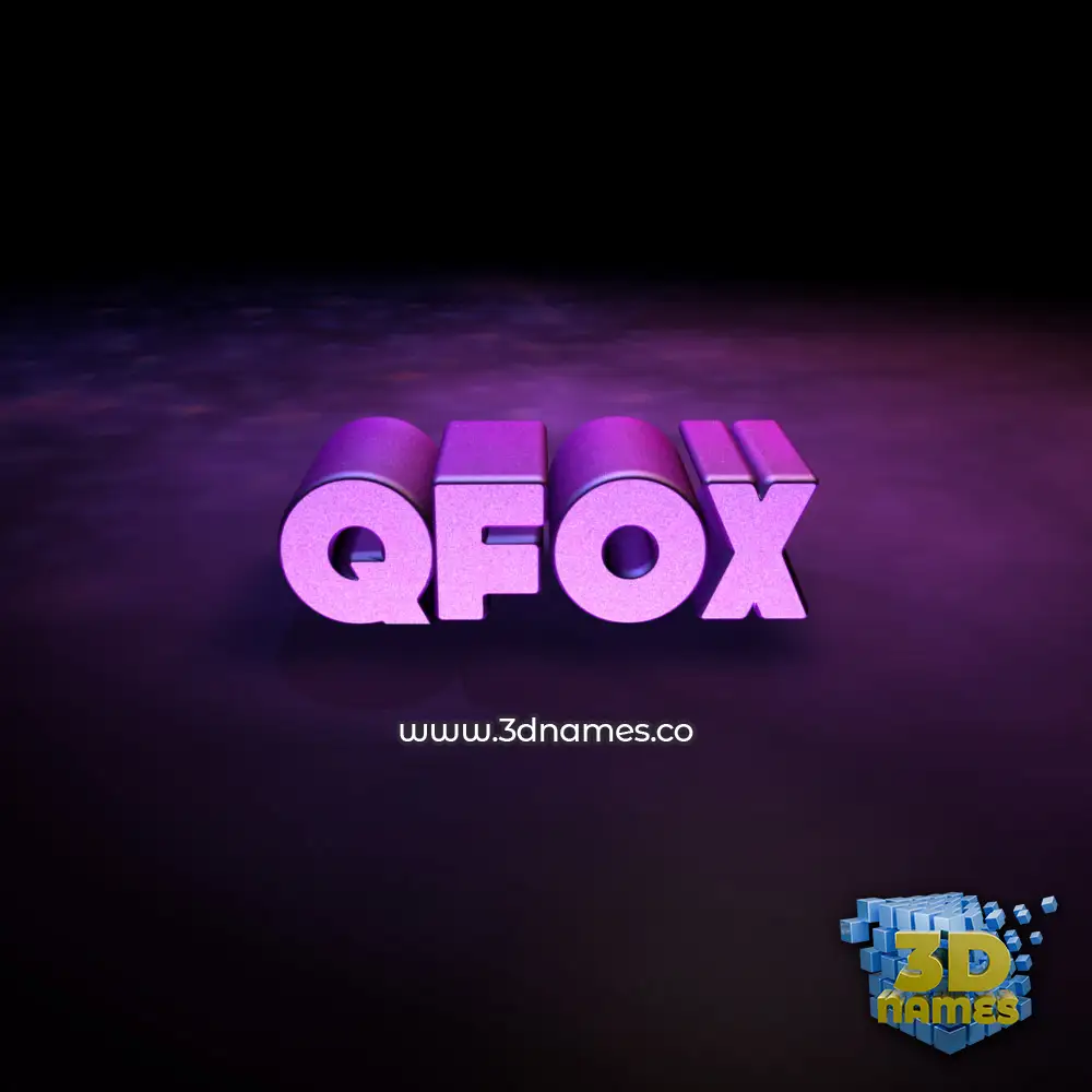 qfox in Big Purple style - 3D name wallpaper