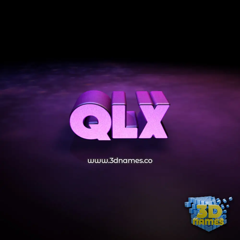 qlx in Big Purple style - 3D name wallpaper