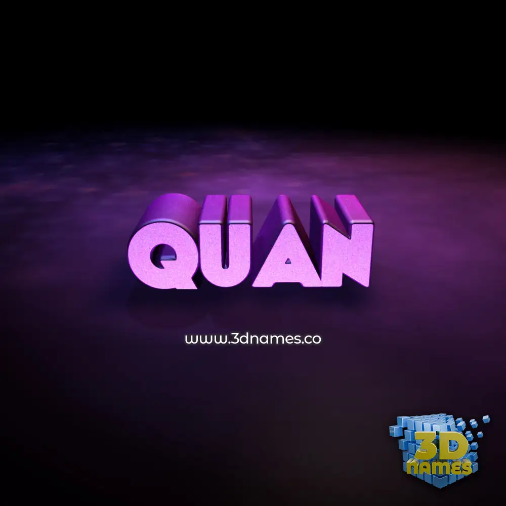quan in Big Purple style - 3D name wallpaper