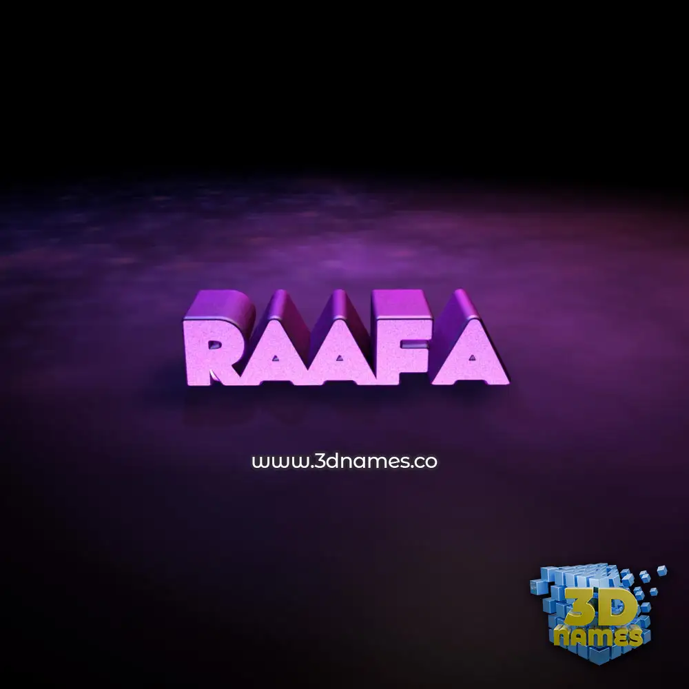 raafa in Big Purple style - 3D name wallpaper