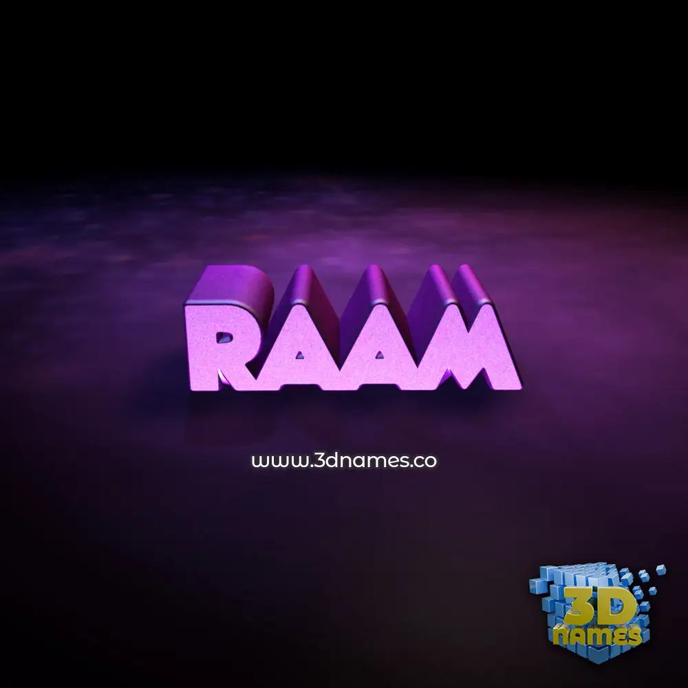 raam in Big Purple style - 3D name wallpaper