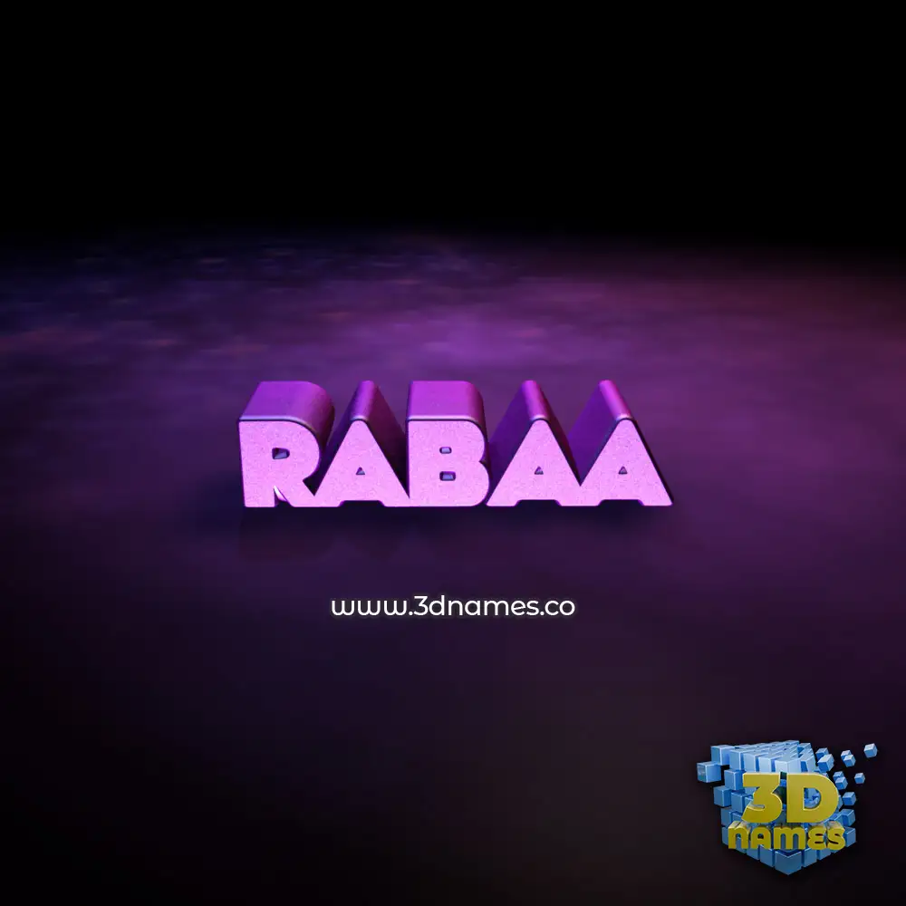 rabaa in Big Purple style - 3D name wallpaper