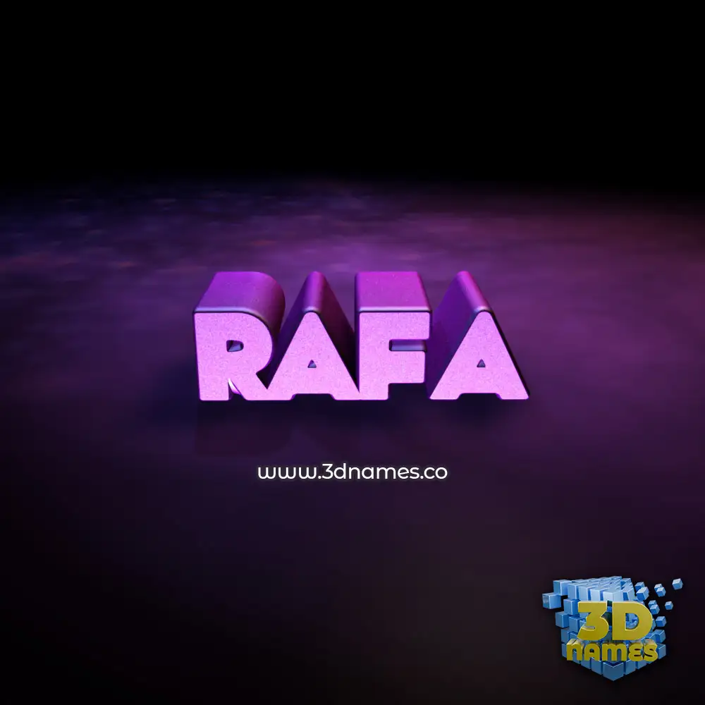 rafa in Big Purple style - 3D name wallpaper