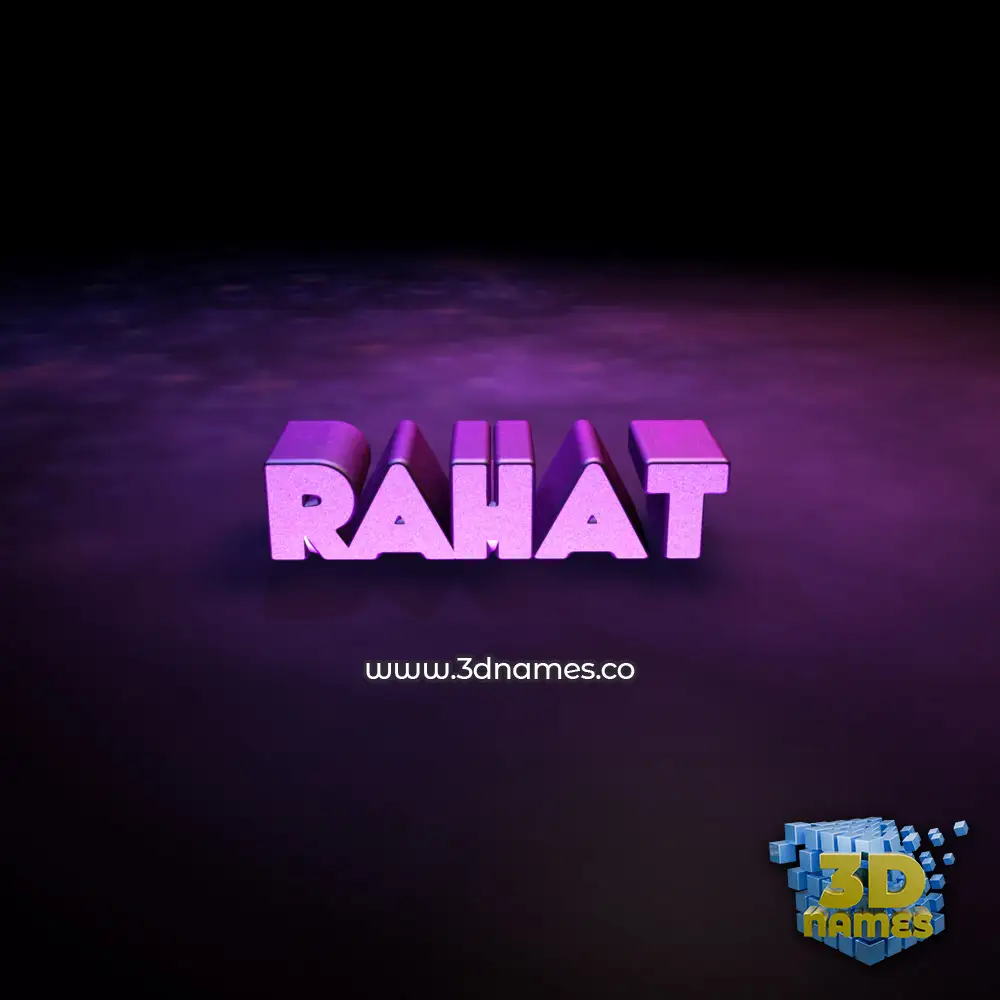 rahat in Big Purple style - 3D name wallpaper