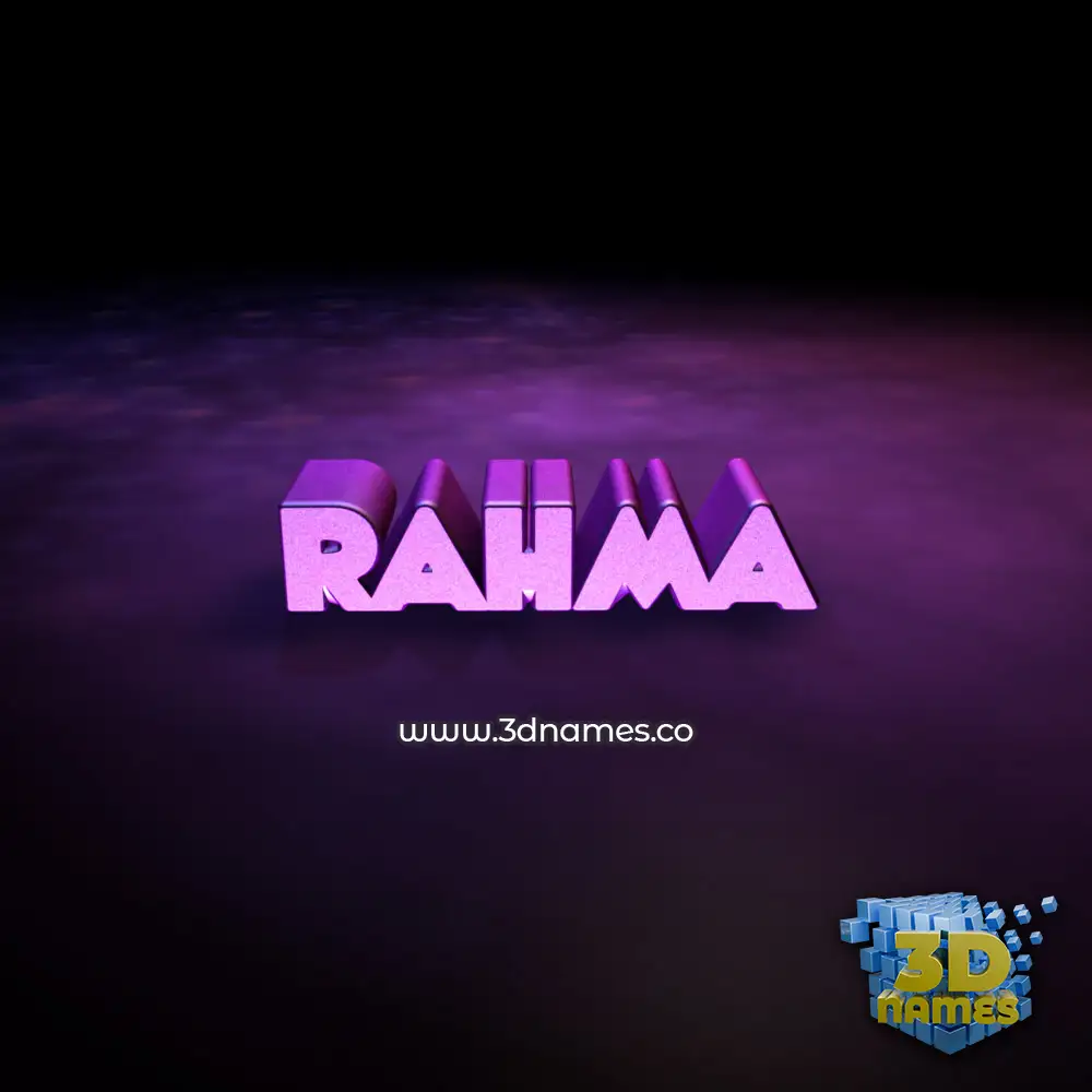 rahma in Big Purple style - 3D name wallpaper