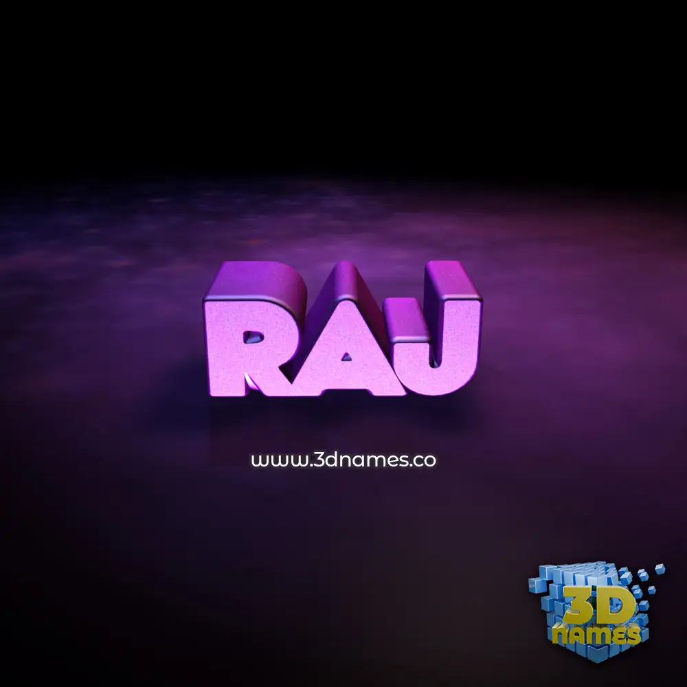 raj in Big Purple style - 3D name wallpaper