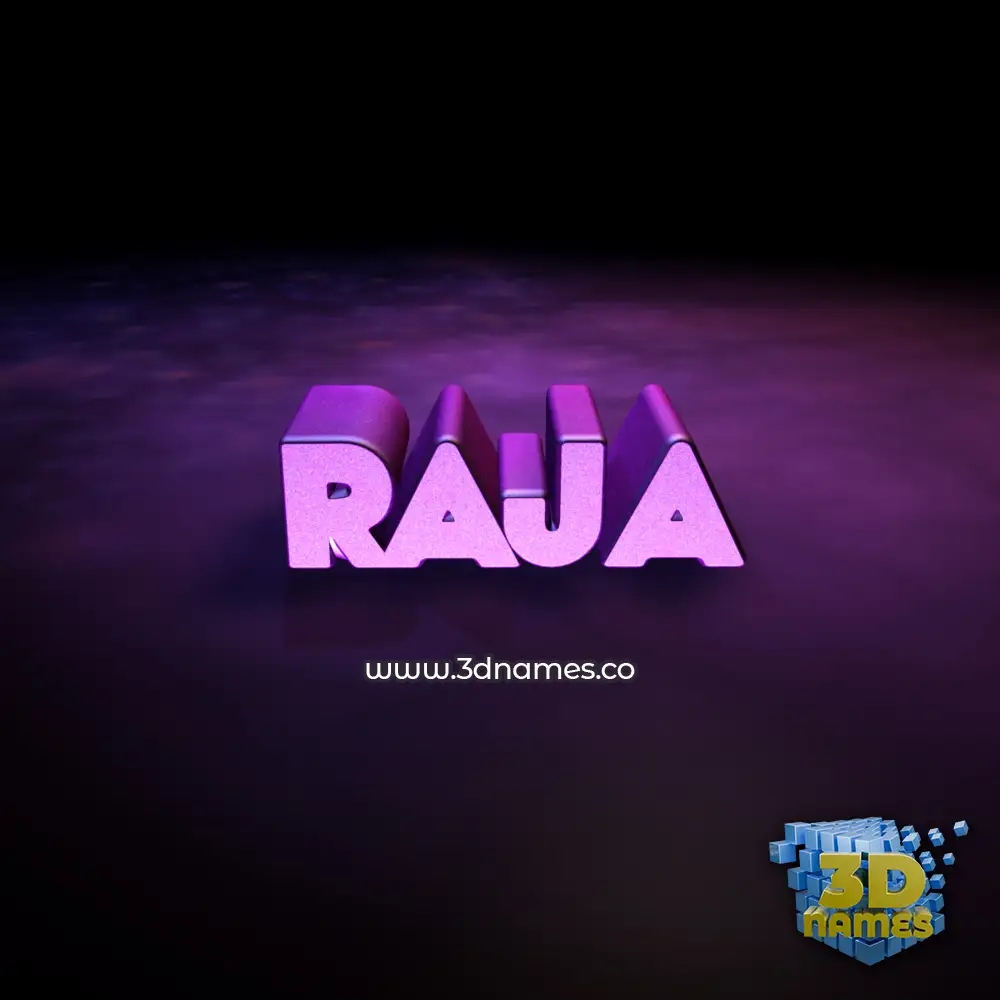 raja in Big Purple style - 3D name wallpaper