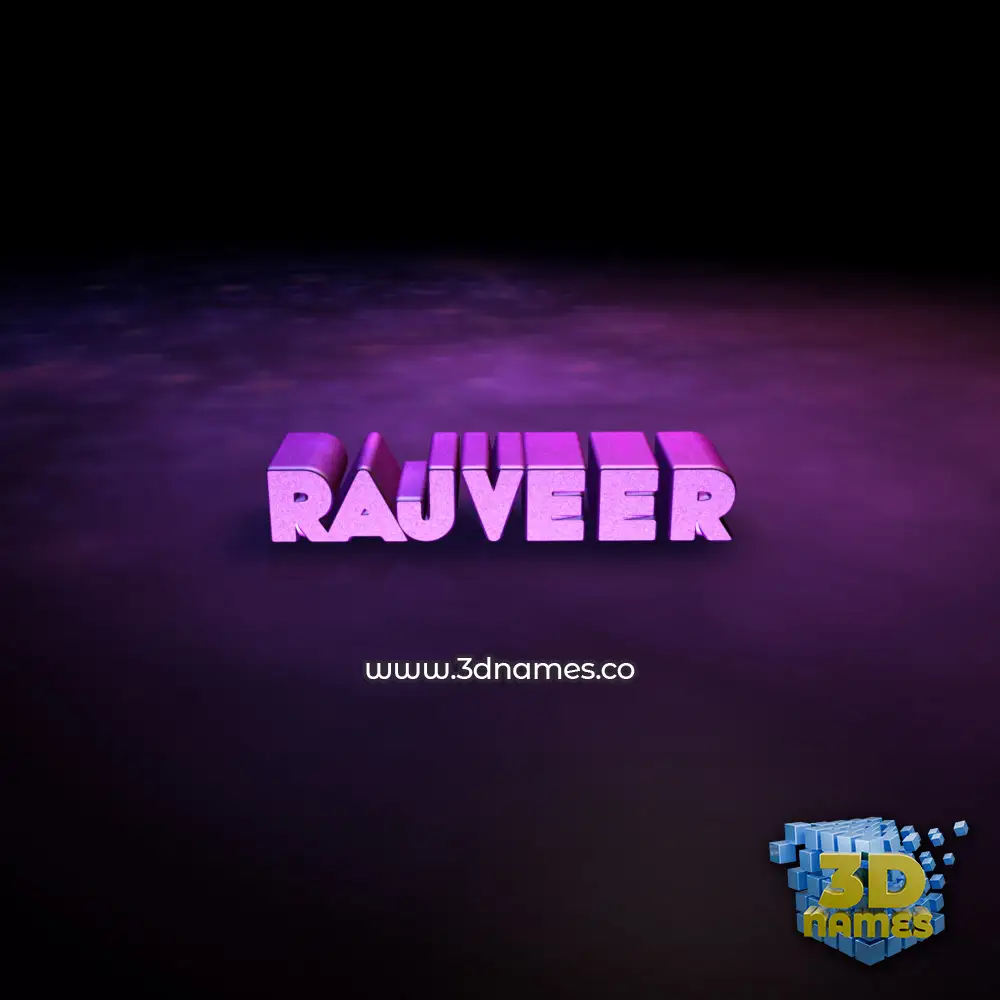 rajveer in Big Purple style - 3D name wallpaper