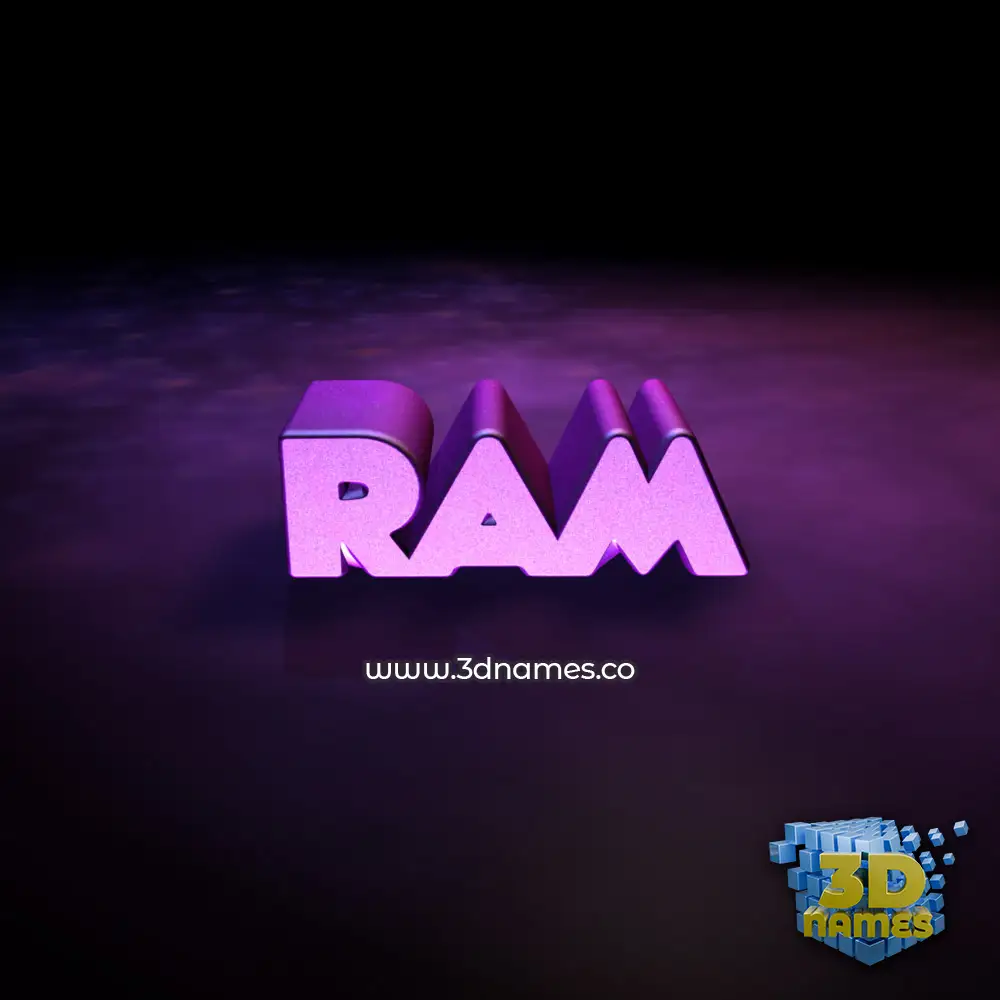 ram in Big Purple style - 3D name wallpaper