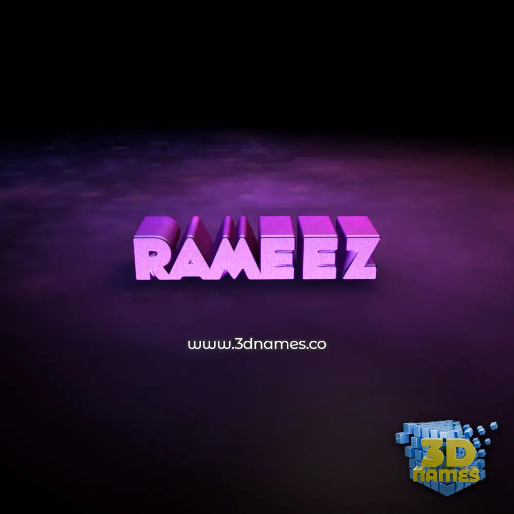 rameez in Big Purple style - 3D name wallpaper