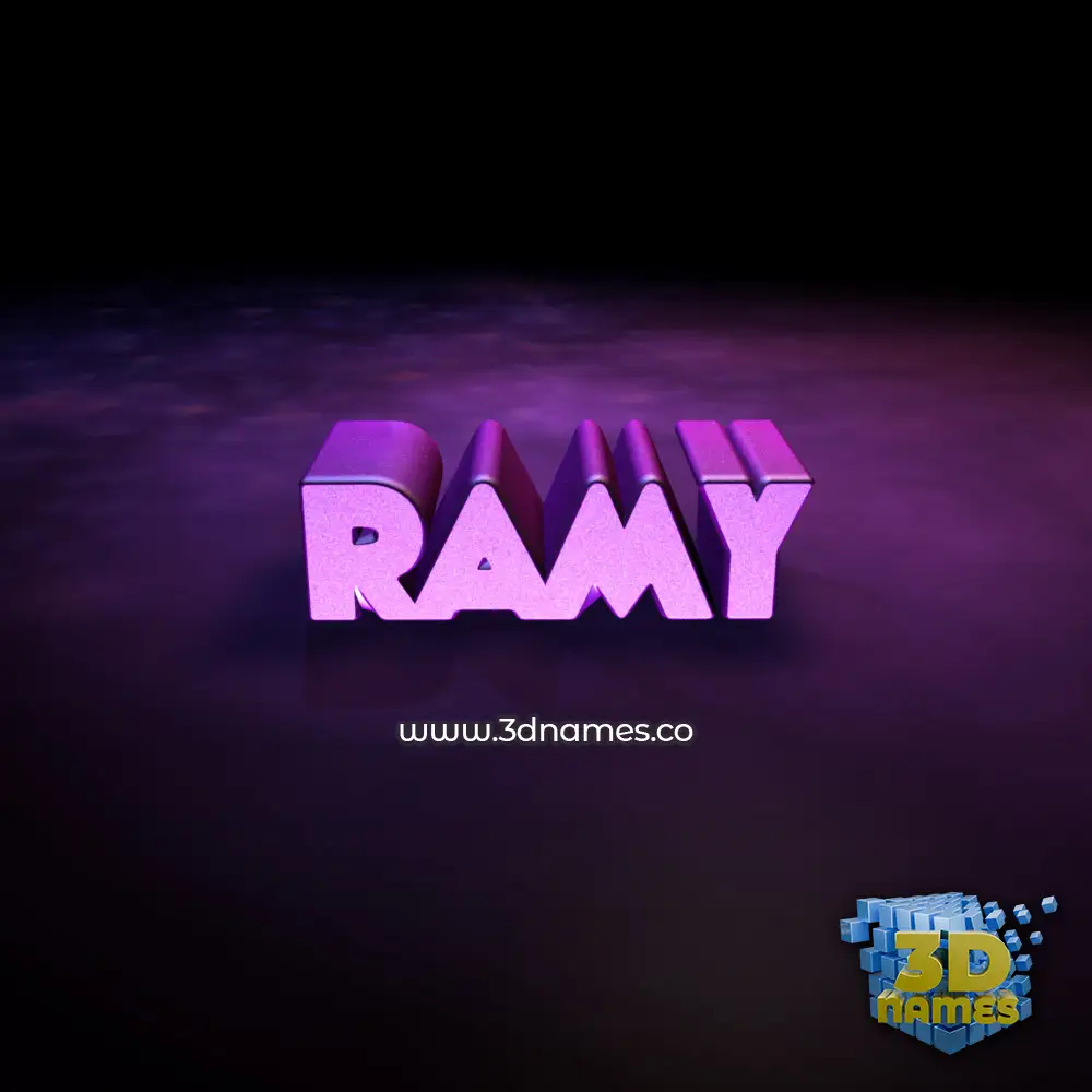 ramy in Big Purple style - 3D name wallpaper