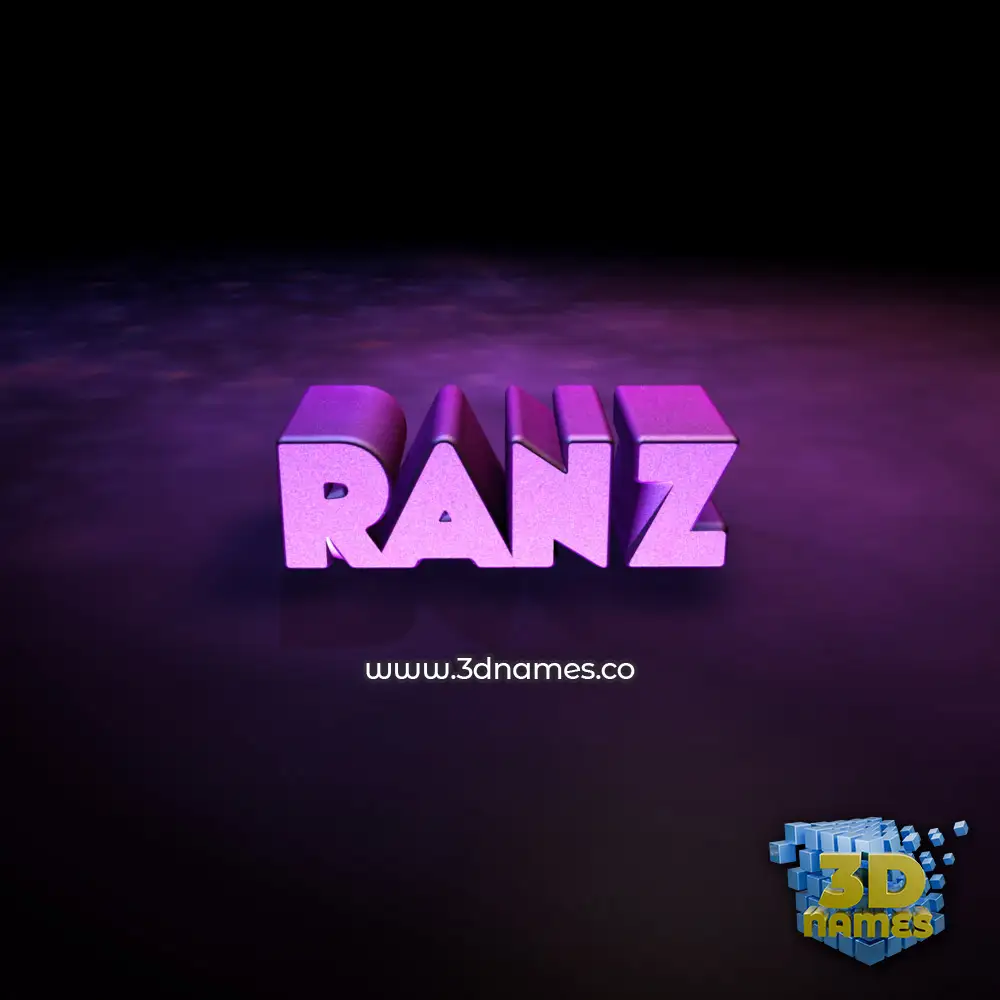 ranz in Big Purple style - 3D name wallpaper