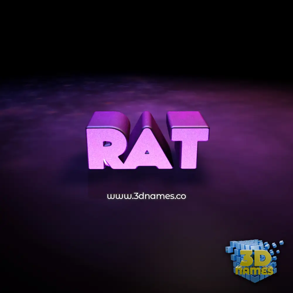rat in Big Purple style - 3D name wallpaper