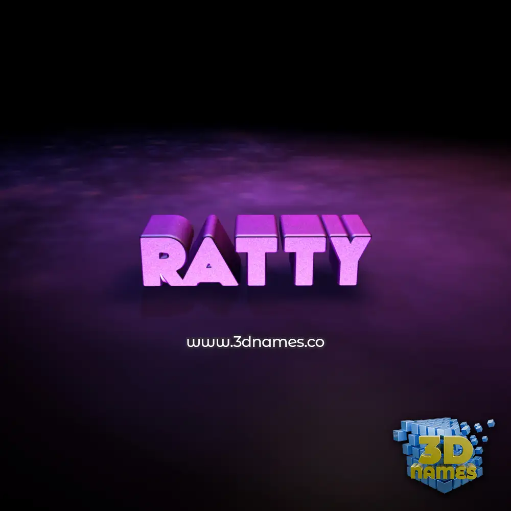 ratty in Big Purple style - 3D name wallpaper