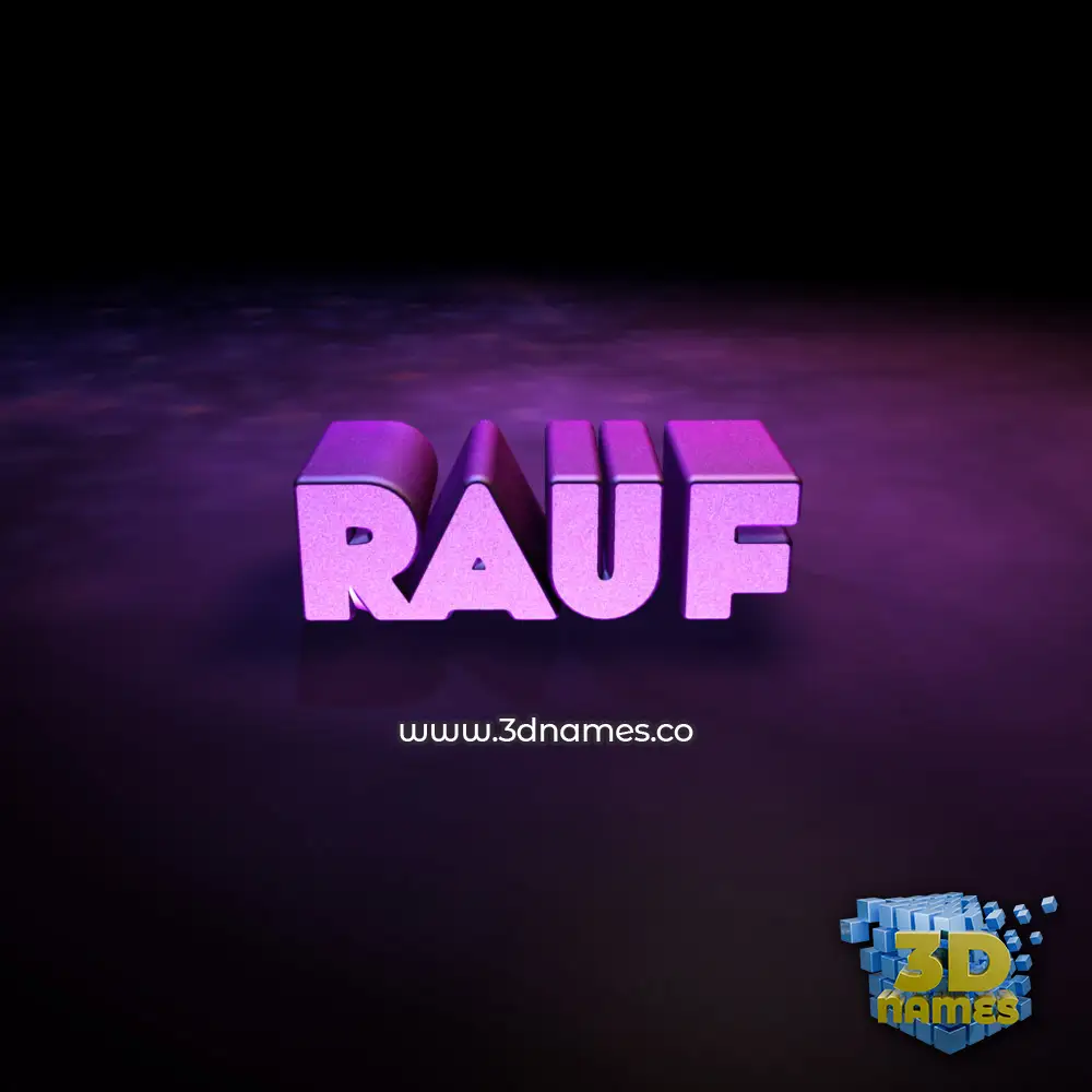 rauf in Big Purple style - 3D name wallpaper