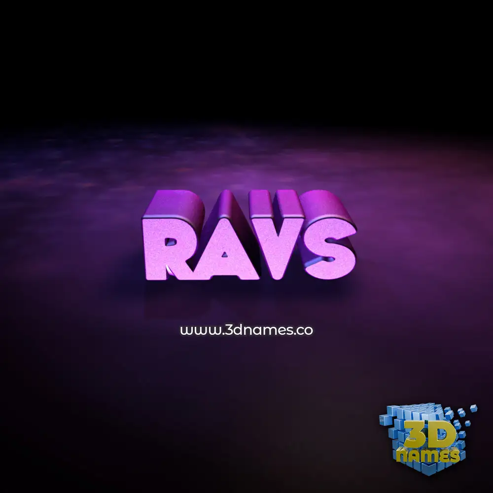 ravs in Big Purple style - 3D name wallpaper