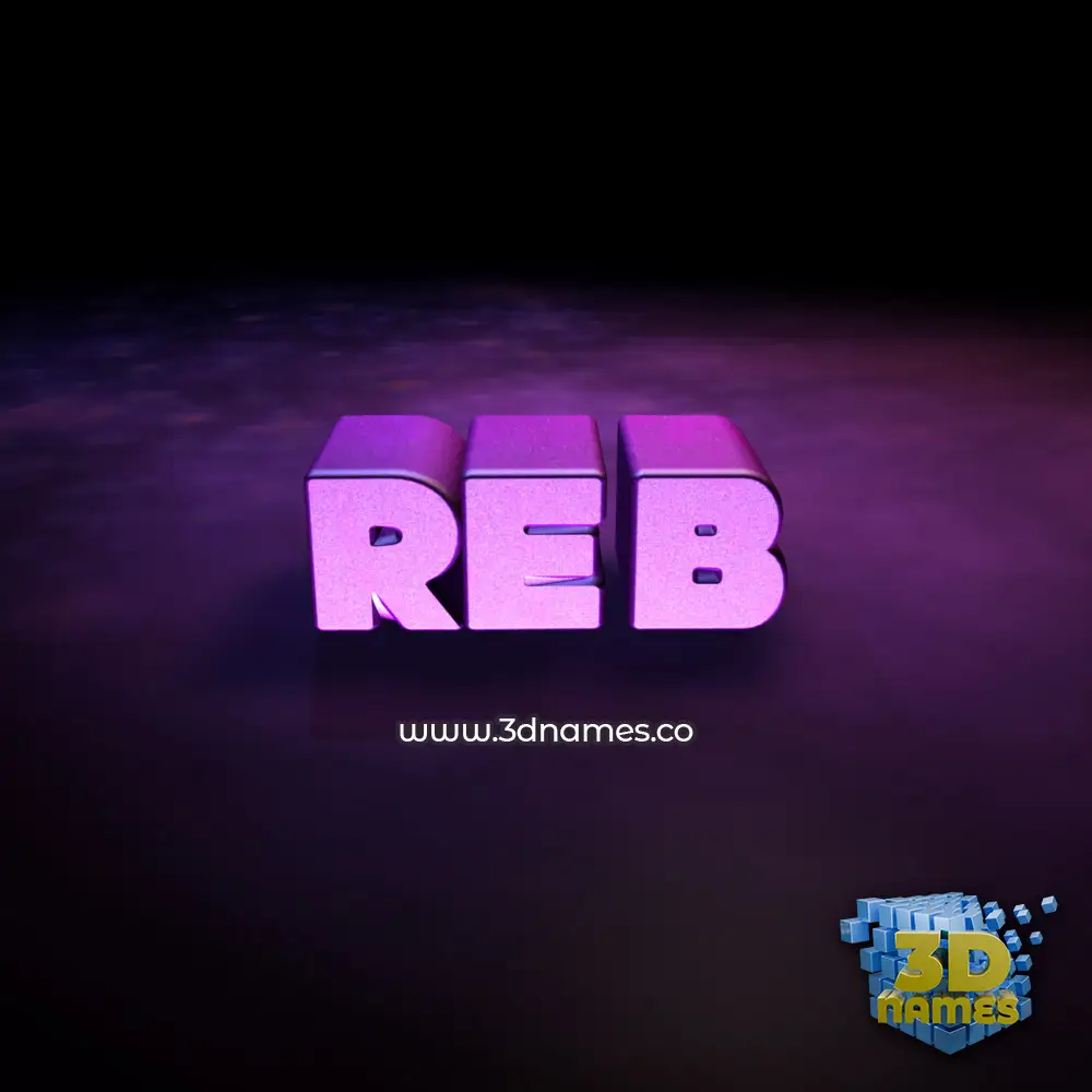 reb in Big Purple style - 3D name wallpaper