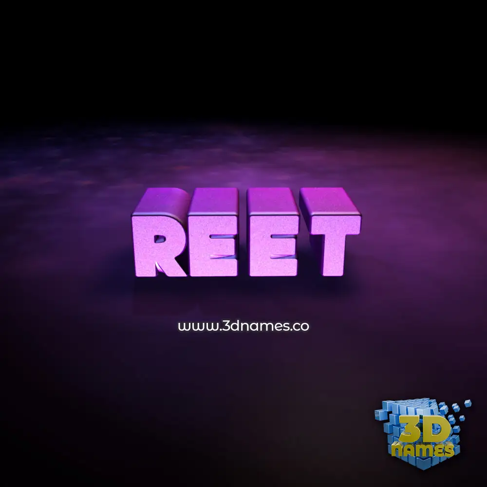 reet in Big Purple style - 3D name wallpaper