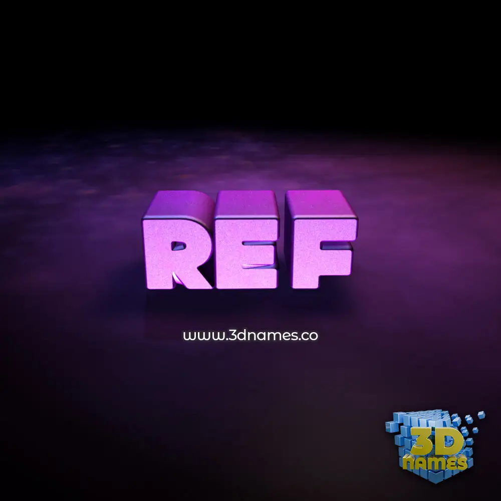 ref in Big Purple style - 3D name wallpaper
