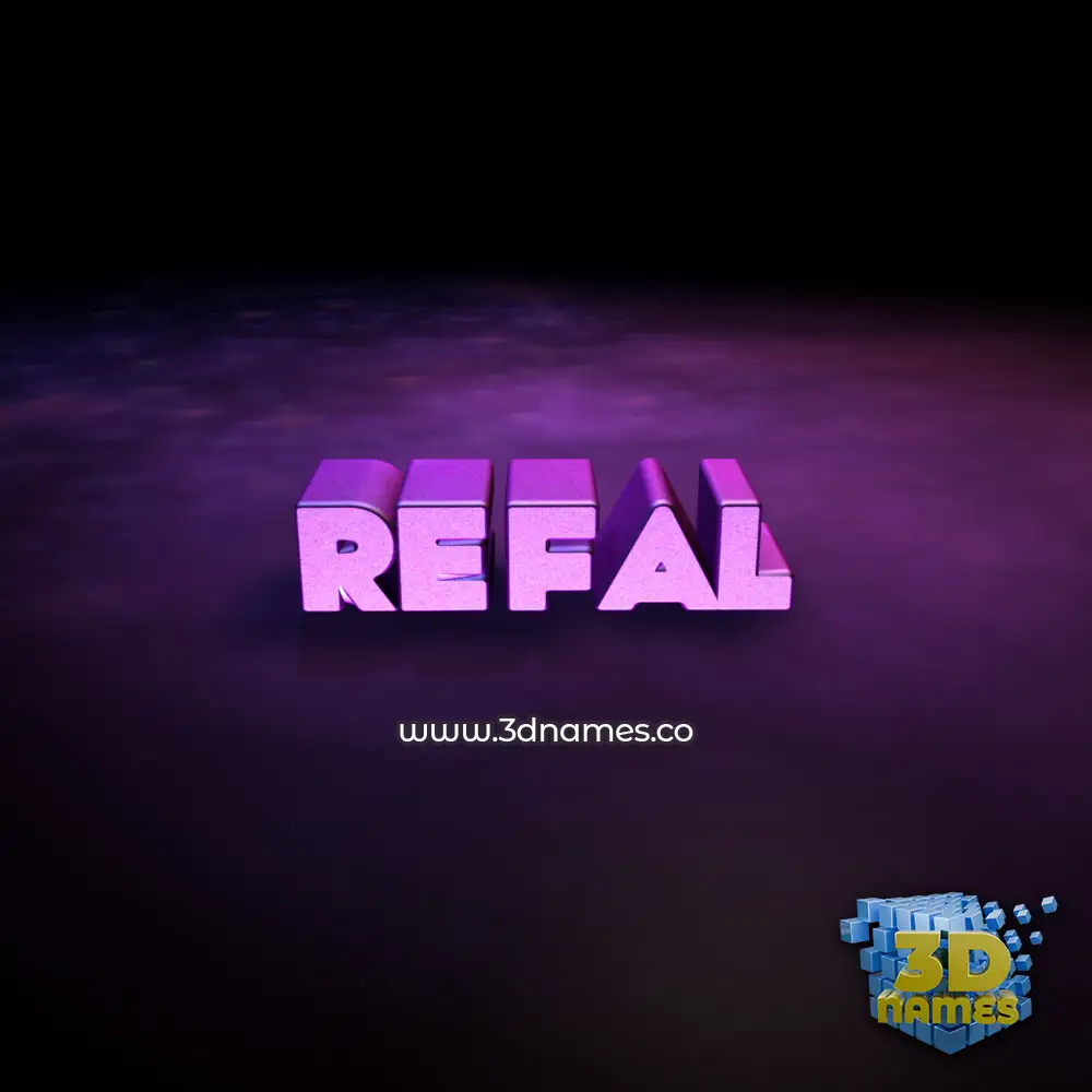 refal in Big Purple style - 3D name wallpaper
