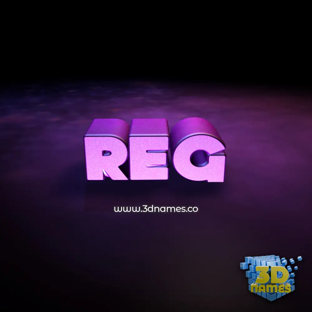 reg in Big Purple style - 3D name wallpaper