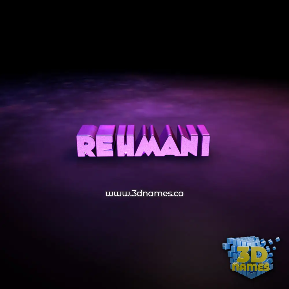 rehmani in Big Purple style - 3D name wallpaper