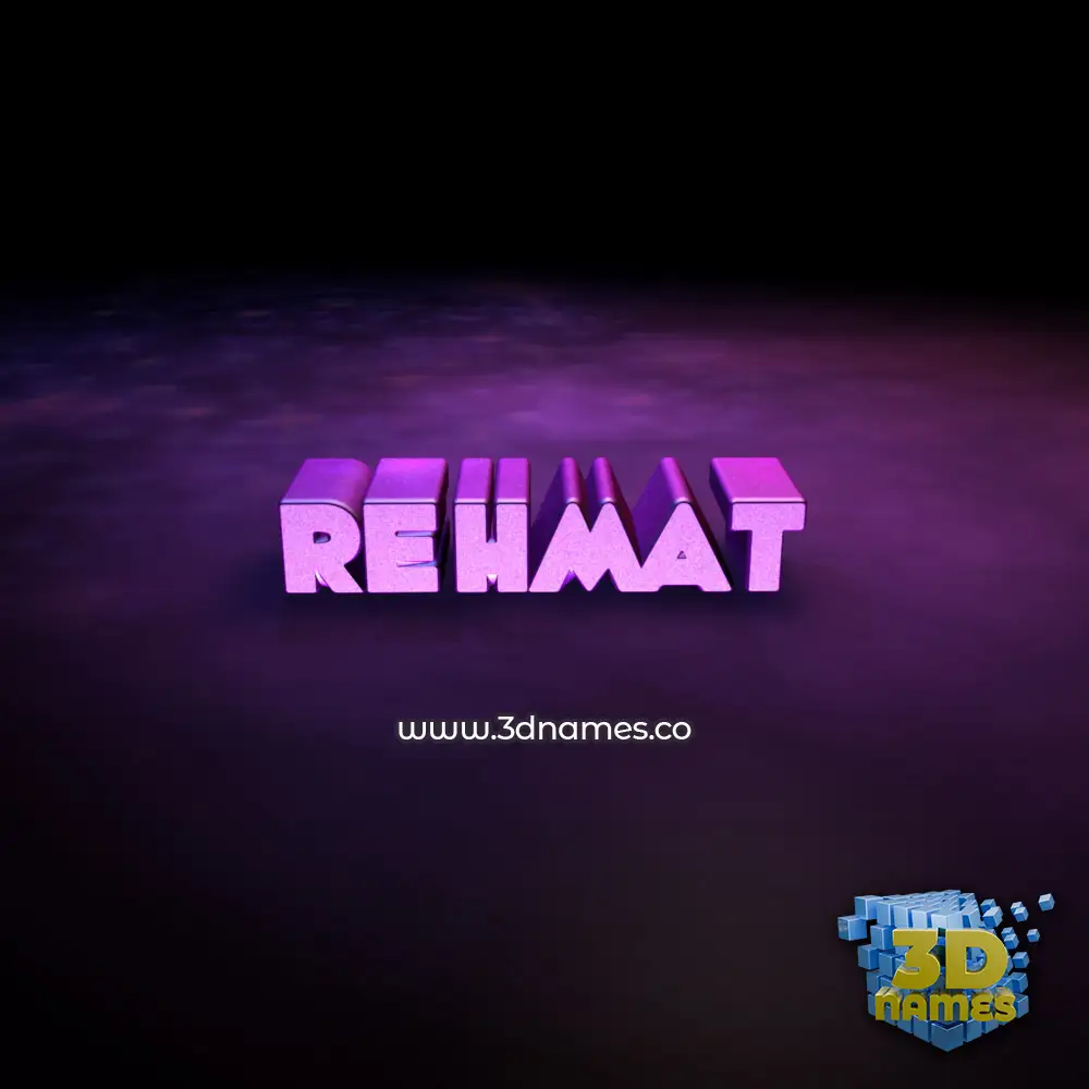 rehmat in Big Purple style - 3D name wallpaper