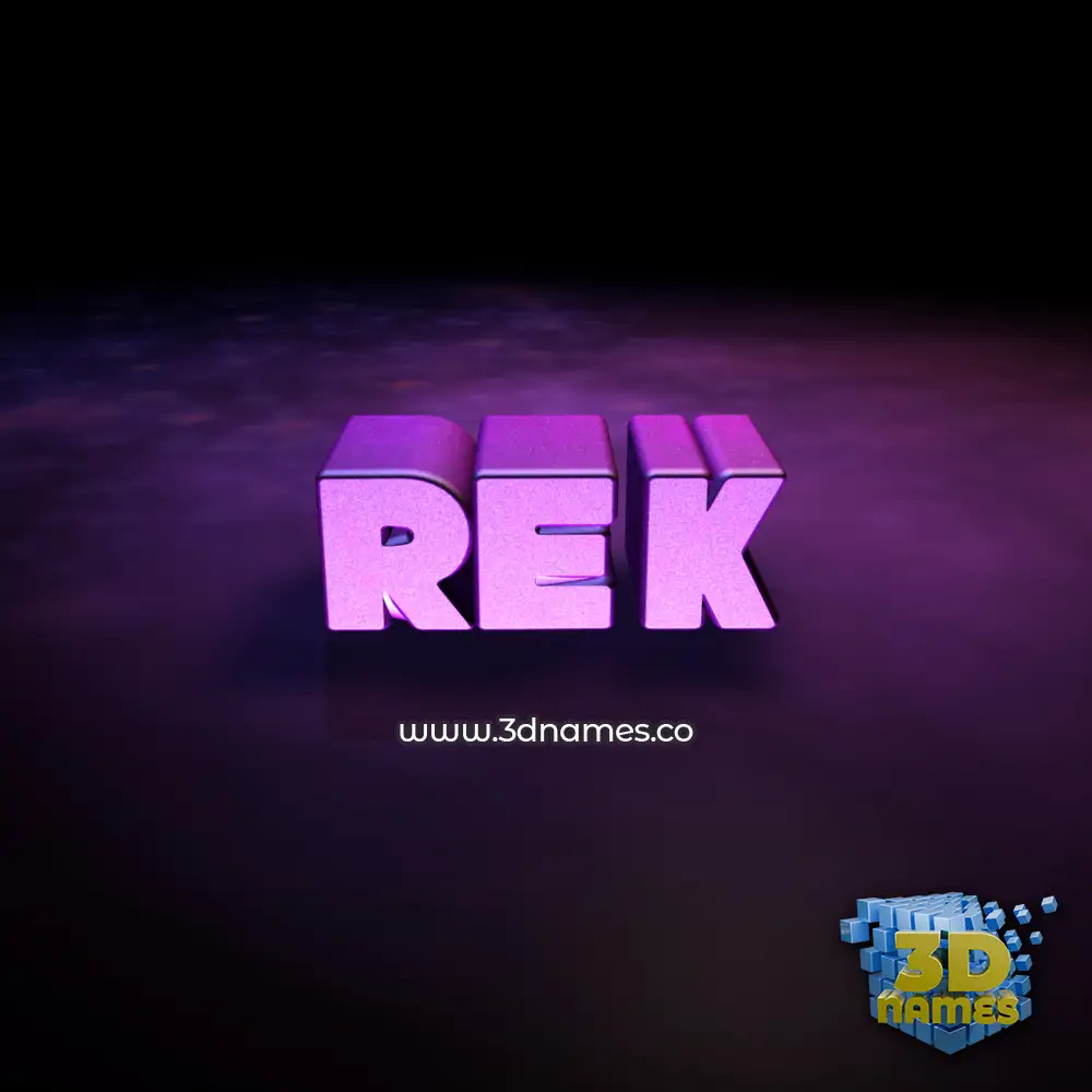 rek in Big Purple style - 3D name wallpaper