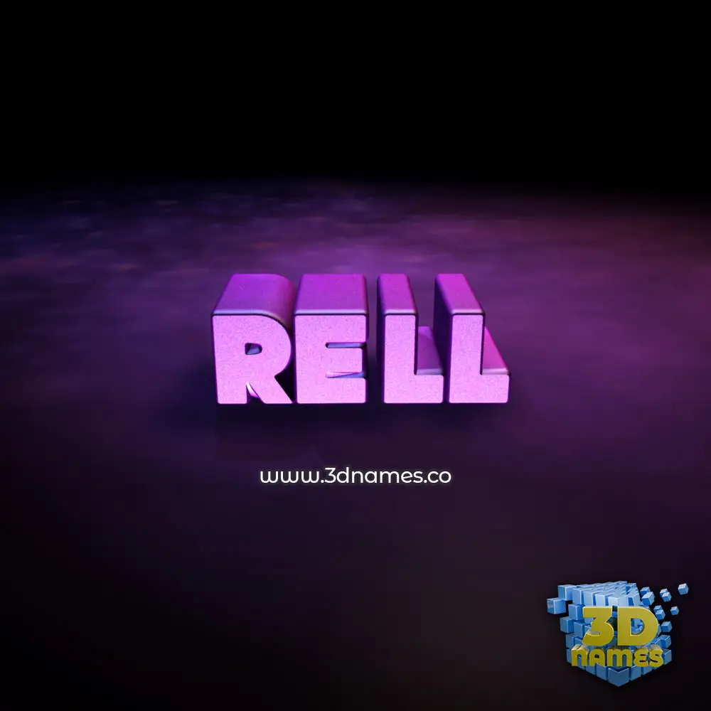 rell in Big Purple style - 3D name wallpaper