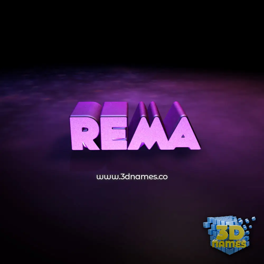 rema in Big Purple style - 3D name wallpaper